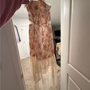Lulu's Peach Floral Dress